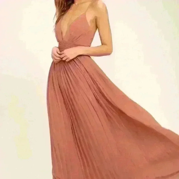 LULU'S Depths of My Love Rusty Rose Maxi Dress size x small - Picture 3 of 10